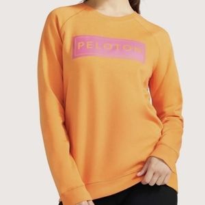 NWT Peloton Orange & Pink Block Classic Logo Crewneck Sweatshirt sz M